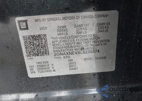 2020 Chevrolet Equinox Fwd Premier 1.5L Turbo from USA, damaged, VIN 2GNAXNEVXL6156874